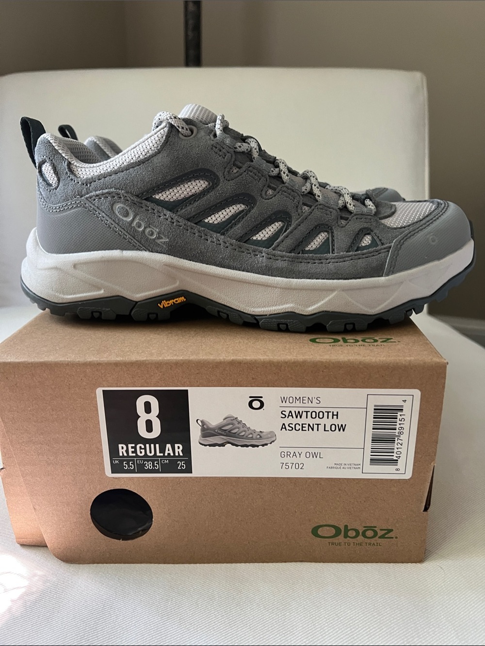 Oboz Women's Sawtooth Ascent Low Athletic Shoe - Gray Owl